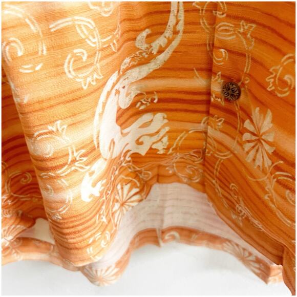 Tommy Bahama 100% Silk Shirt Dragons Asian Print Size Large Cabana - Picture 7 of 10